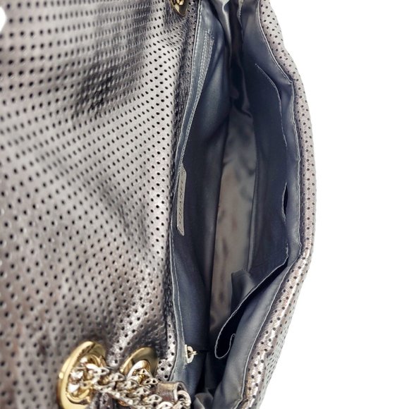 NEW Chanel Silver Metallic Perforated 2.55 Bag - Picture 10 of 14